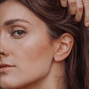 Gold Toned Safety Back Stud Earrings